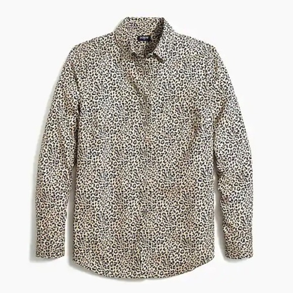 J. Crew Tops - J. Crew Cotton Shirt in Signature Fit Button Down Blouse Leopard Size Medium